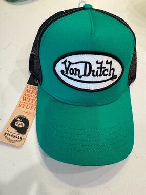 Von Dutch Black and Green Trucker hat - NWT